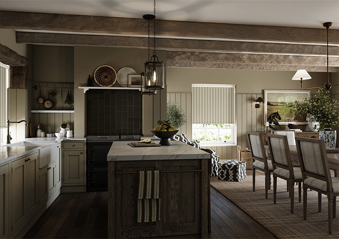 Emily Bond Parasol Stripe, Taupe - Twist&Fit Roller Blind - Image 7